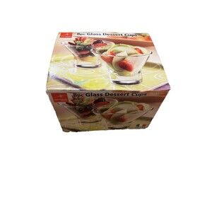 Bormioli Rocco 8pc Glass Dessert Cups Made in Italy NEW